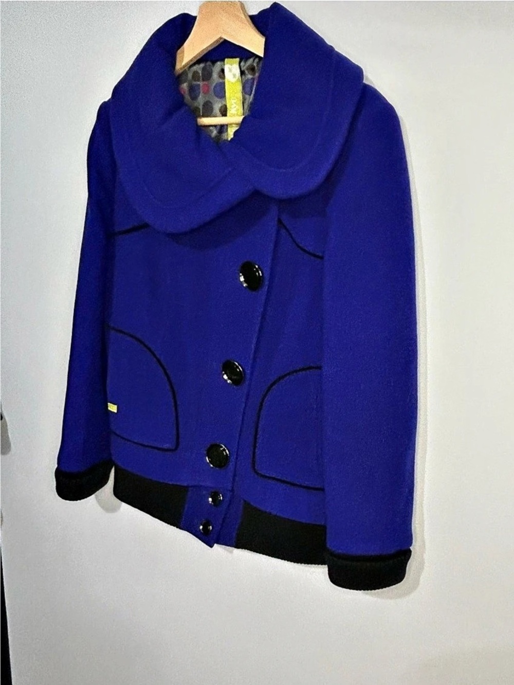 🇨🇦 Soia & Kyo Canadian Designer Royal Blue Wool Jacket Size M - Picture 3 of 14